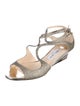 Jimmy Choo Azia Glitter T-Strap Sandals