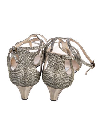 Jimmy Choo Azia Glitter T-Strap Sandals