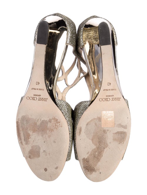 Jimmy Choo Azia Glitter T-Strap Sandals