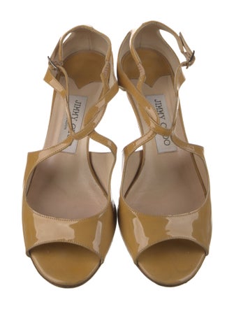 Jimmy Choo Patent Leather Cutout Accent Sandals