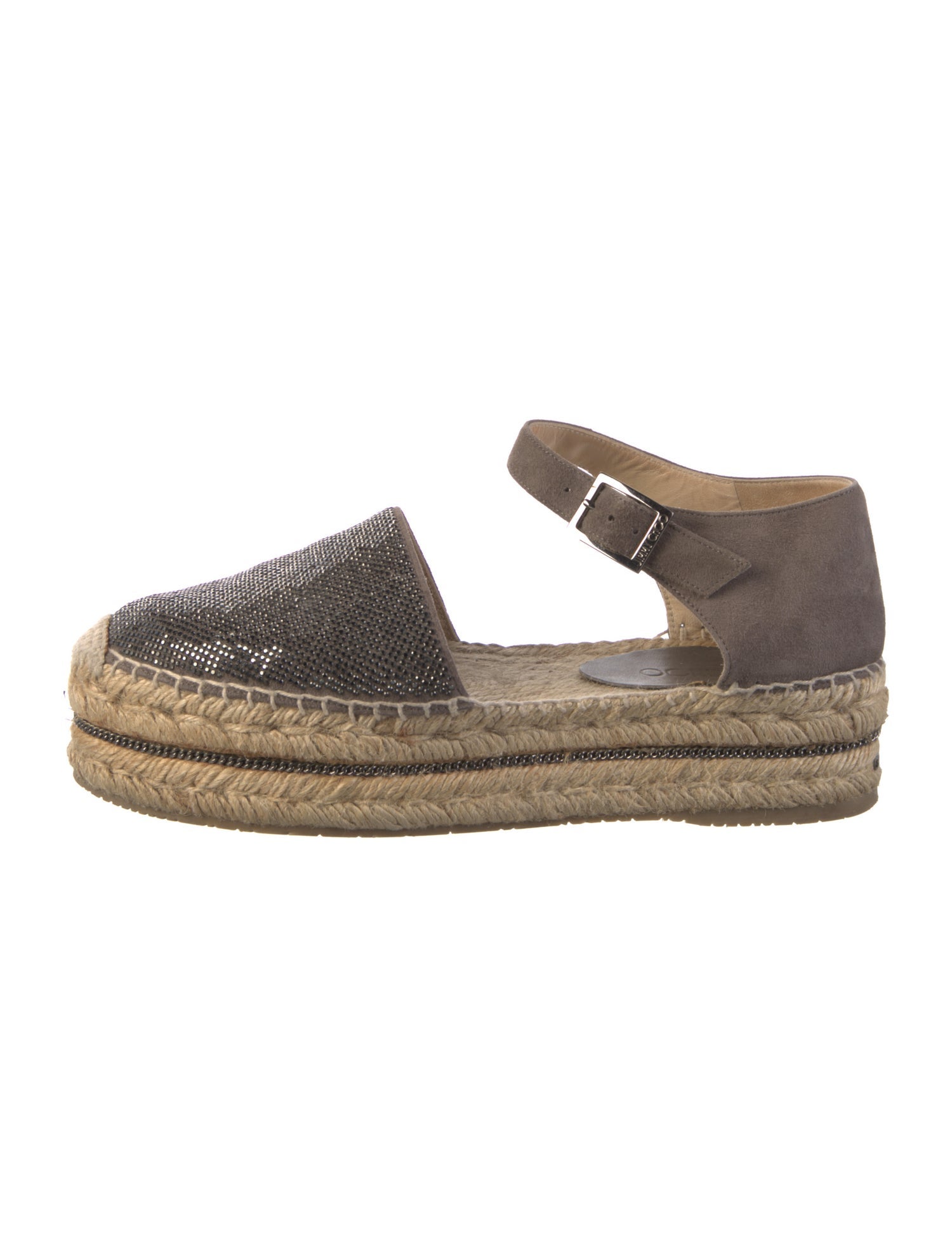 Jimmy Choo Suede Chain-Link Accents Espadrilles
