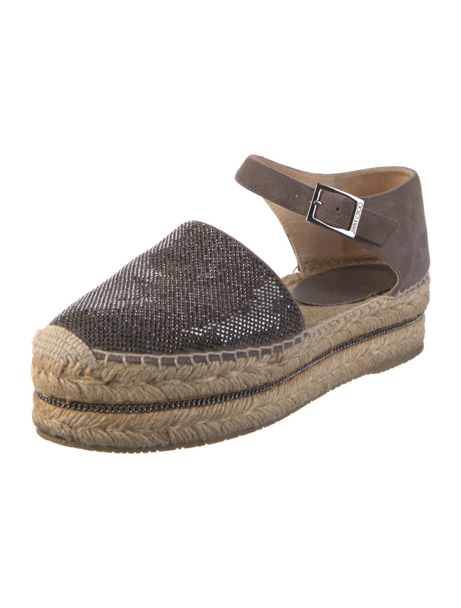 Jimmy Choo Suede Chain-Link Accents Espadrilles