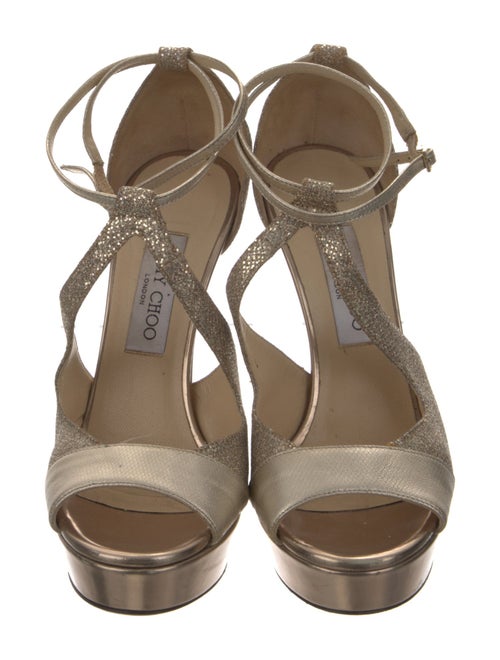 Jimmy Choo Glitter T-Strap Sandals