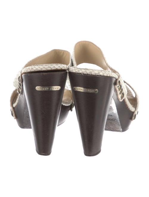 Jimmy Choo Embossed Leather Animal Print Slides