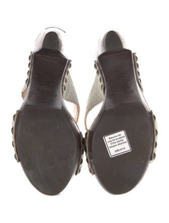 Jimmy Choo Embossed Leather Animal Print Slides