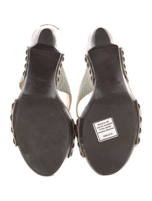 Jimmy Choo Embossed Leather Animal Print Slides