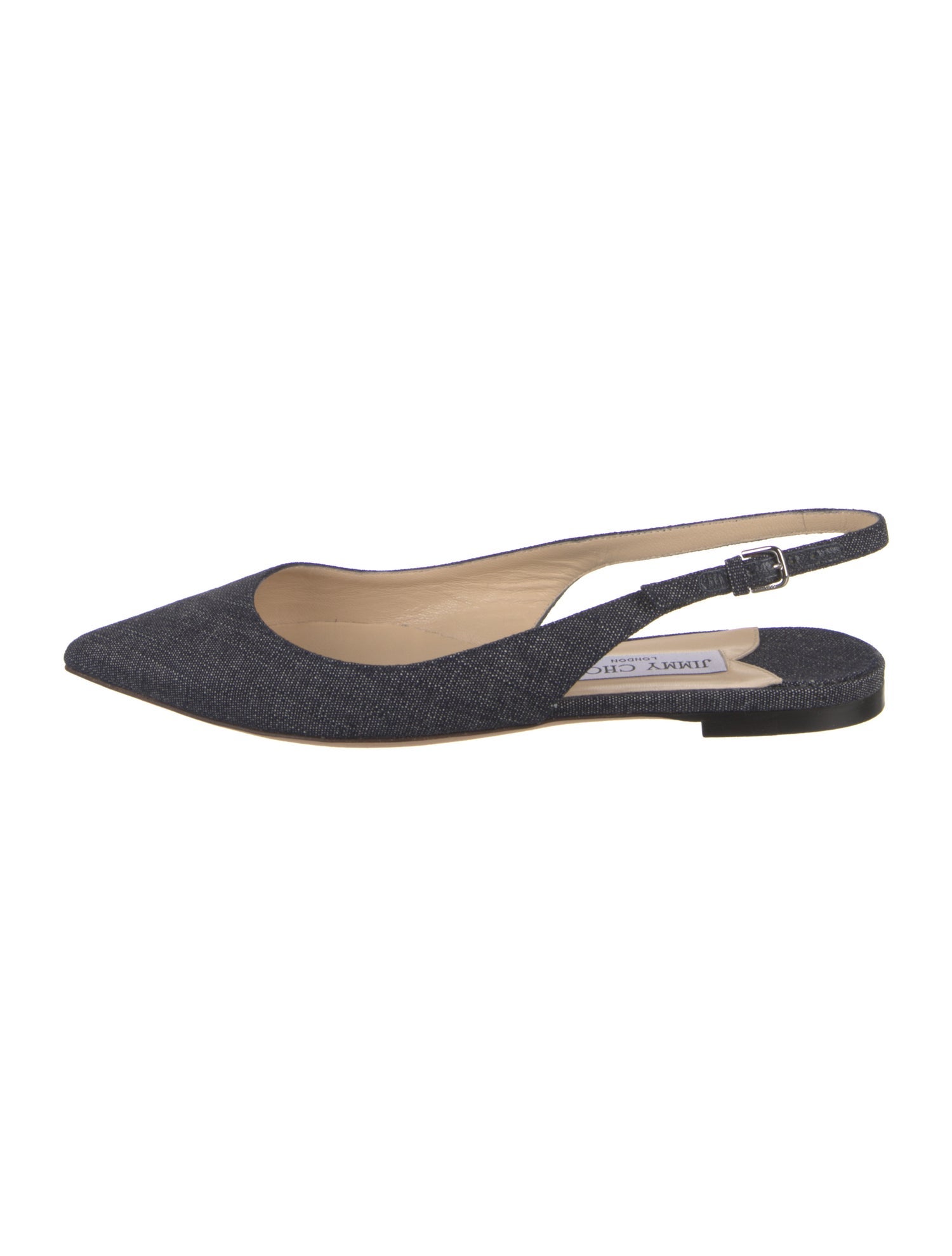 Jimmy Choo Gea Denim Slingback Flats