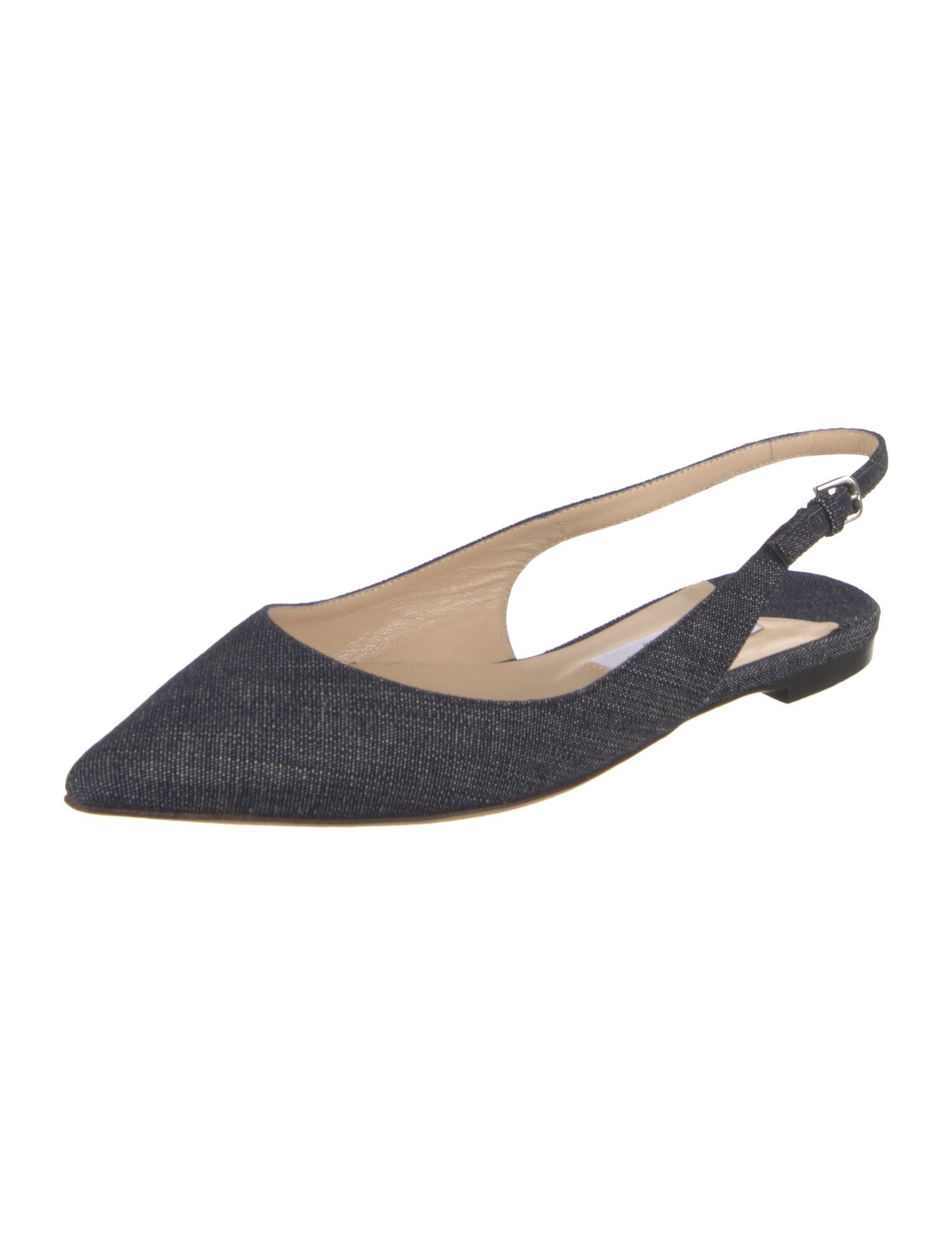 Jimmy Choo Gea Denim Slingback Flats