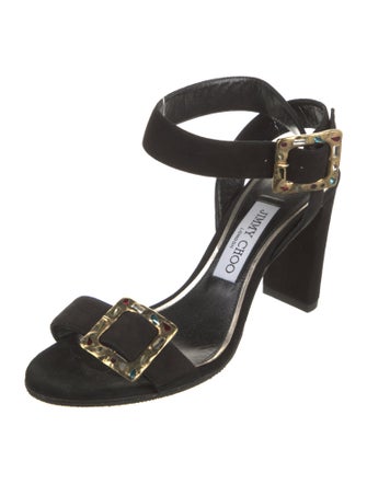 Jimmy Choo Suede Crystal Embellishments Sandals