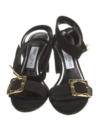 Jimmy Choo Suede Crystal Embellishments Sandals