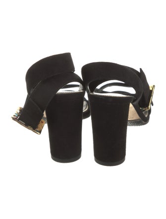 Jimmy Choo Suede Crystal Embellishments Sandals