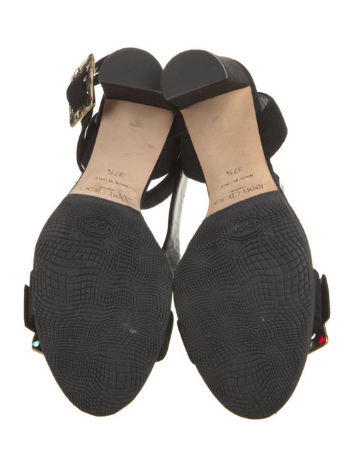 Jimmy Choo Suede Crystal Embellishments Sandals