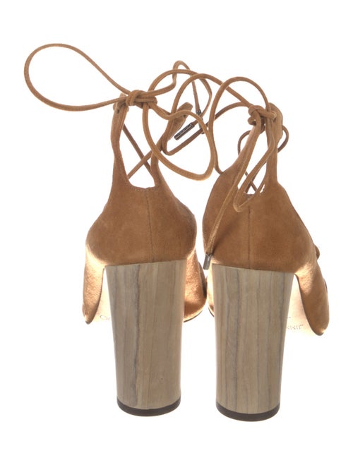 Jimmy Choo Suede Leather Trim Embellishment Gladiator Sandals