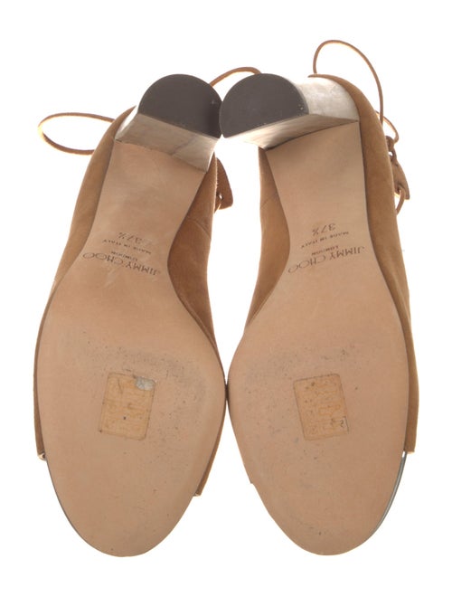 Jimmy Choo Suede Leather Trim Embellishment Gladiator Sandals