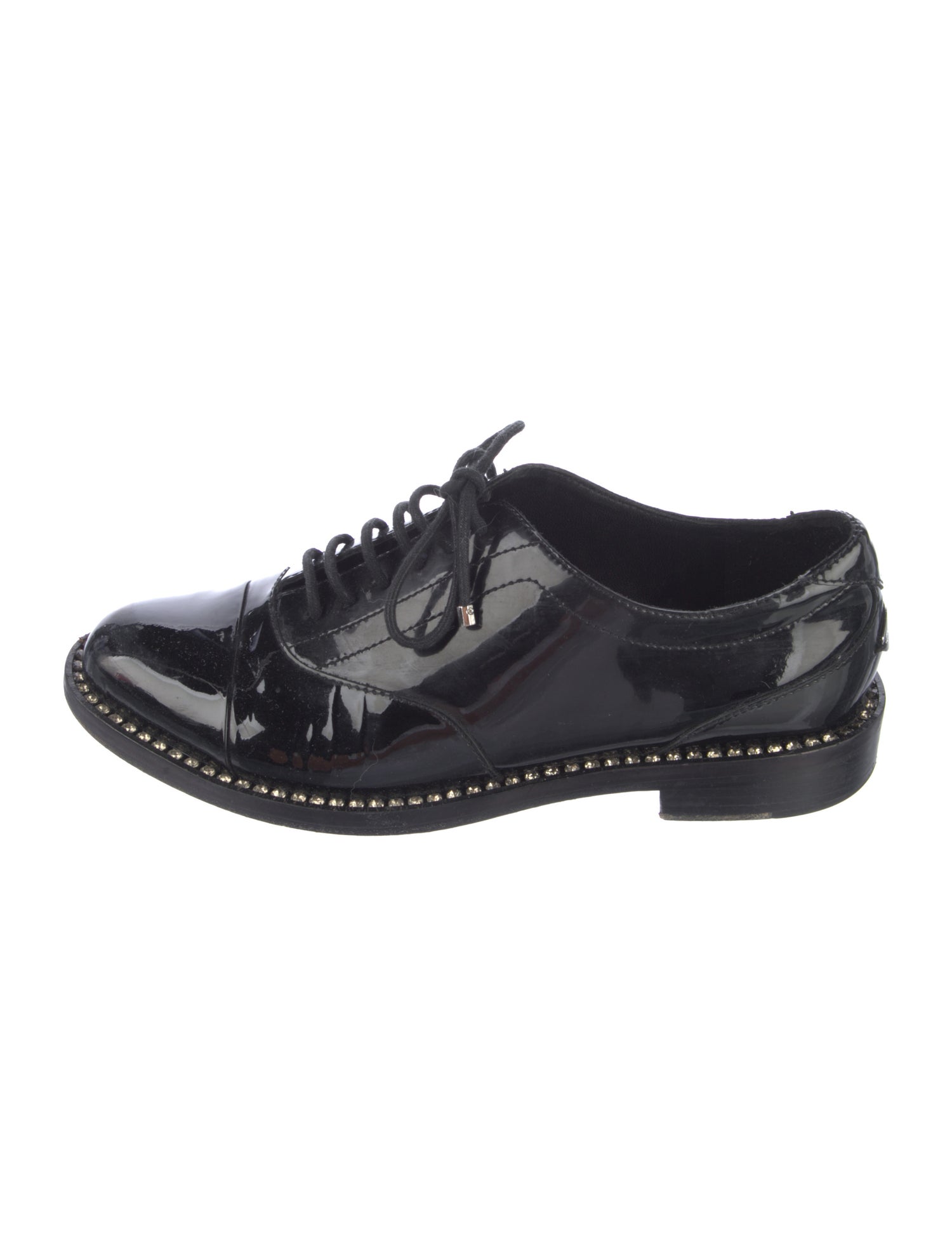 Jimmy Choo Patent Leather Crystal Embellishments Oxfords