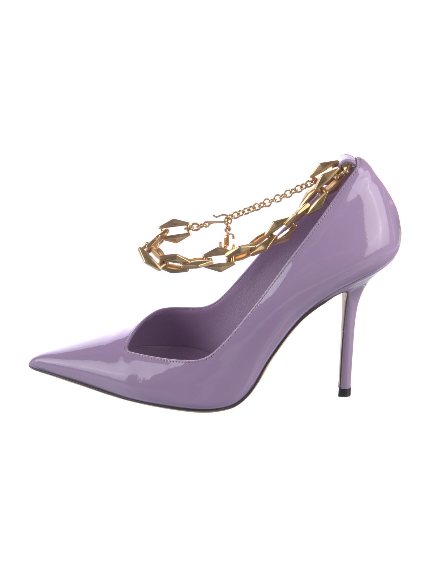 Jimmy Choo Leather Chain-Link Accents Pumps