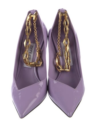 Jimmy Choo Leather Chain-Link Accents Pumps