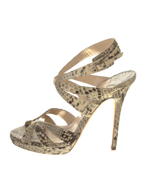 Jimmy Choo Leather Animal Print Sandals