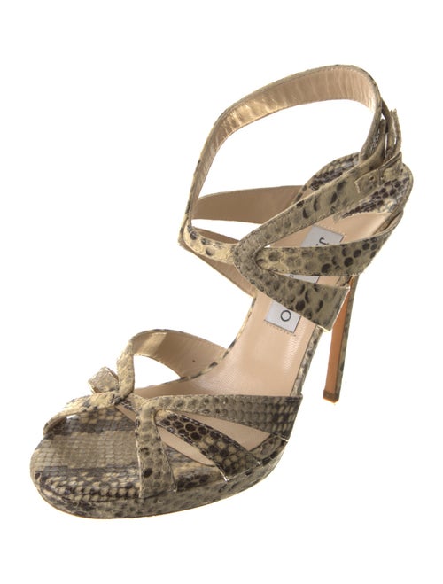 Jimmy Choo Leather Animal Print Sandals