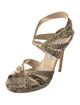 Jimmy Choo Leather Animal Print Sandals