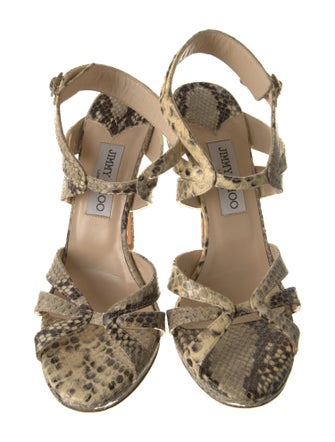Jimmy Choo Leather Animal Print Sandals