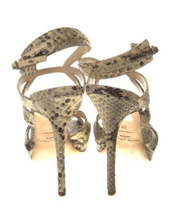 Jimmy Choo Leather Animal Print Sandals