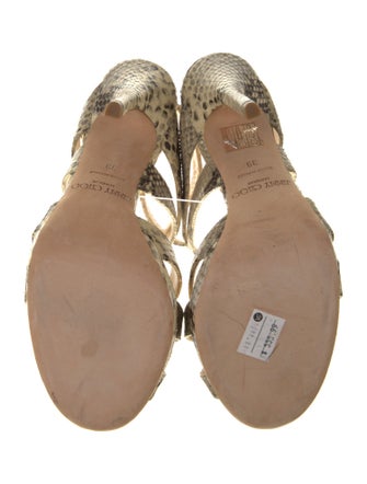 Jimmy Choo Leather Animal Print Sandals