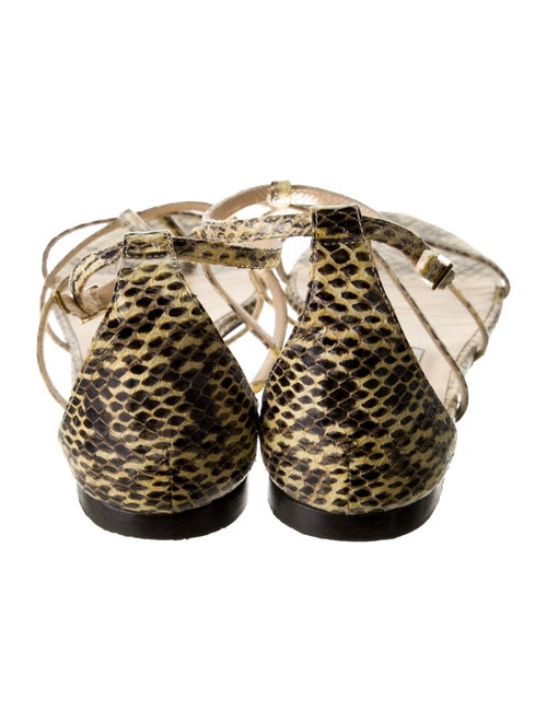 Jimmy Choo Embossed Leather Animal Print Gladiator Sandals