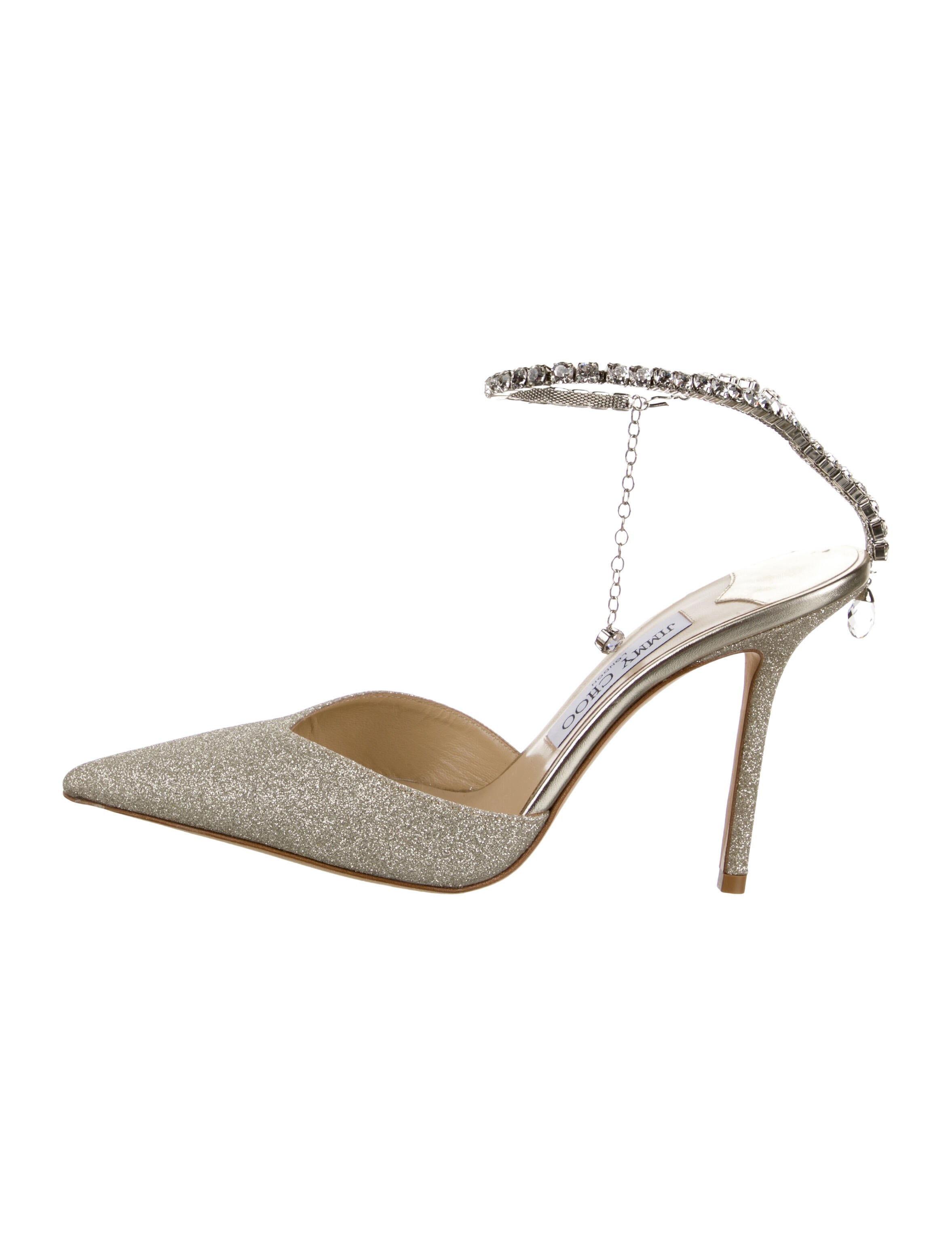 Jimmy Choo Saeda Glitter Sandals w/ Tags