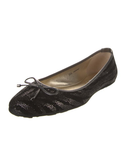 Jimmy Choo Suede Glitter Accents Ballet Flats