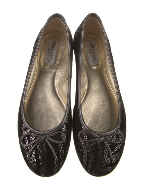Jimmy Choo Suede Glitter Accents Ballet Flats