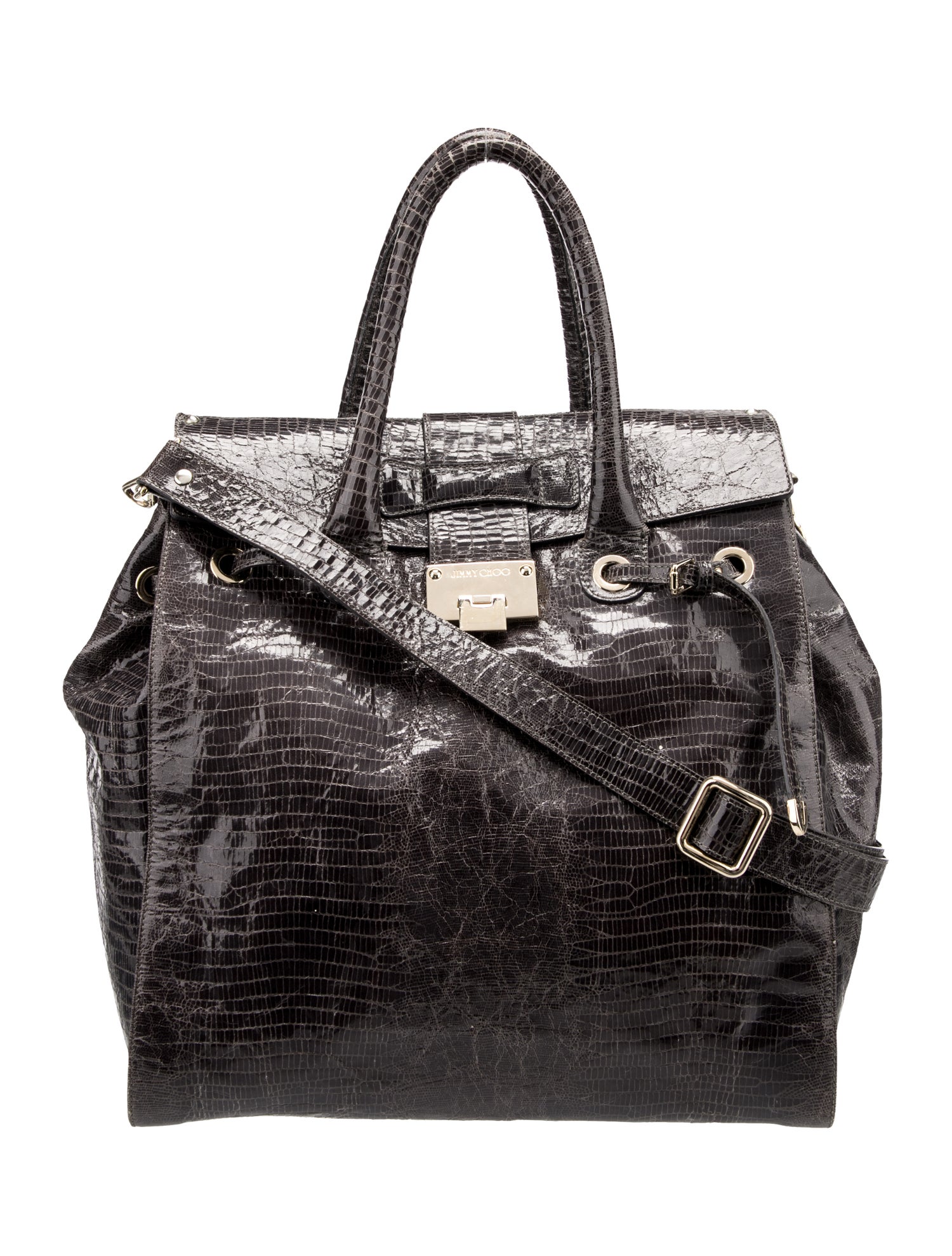 Jimmy Choo Embossed Leather Shoulder Bag