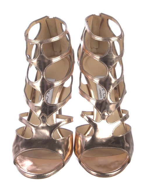 Jimmy Choo Patent Leather Animal Print Gladiator Sandals