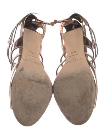 Jimmy Choo Patent Leather Animal Print Gladiator Sandals