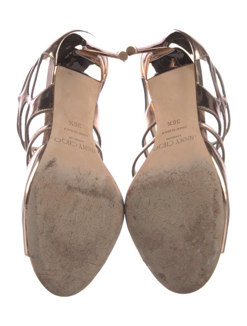 Jimmy Choo Patent Leather Animal Print Gladiator Sandals