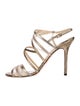 Jimmy Choo Leather Mesh Accents Slingback Sandals