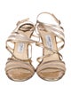 Jimmy Choo Leather Mesh Accents Slingback Sandals