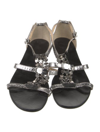 Jimmy Choo Leather T-Strap Sandals