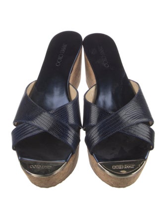 Jimmy Choo Leather Printed Slides