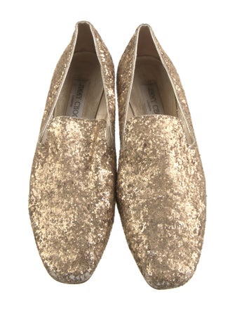 Jimmy Choo Glitter Animal Print Ballet Flats