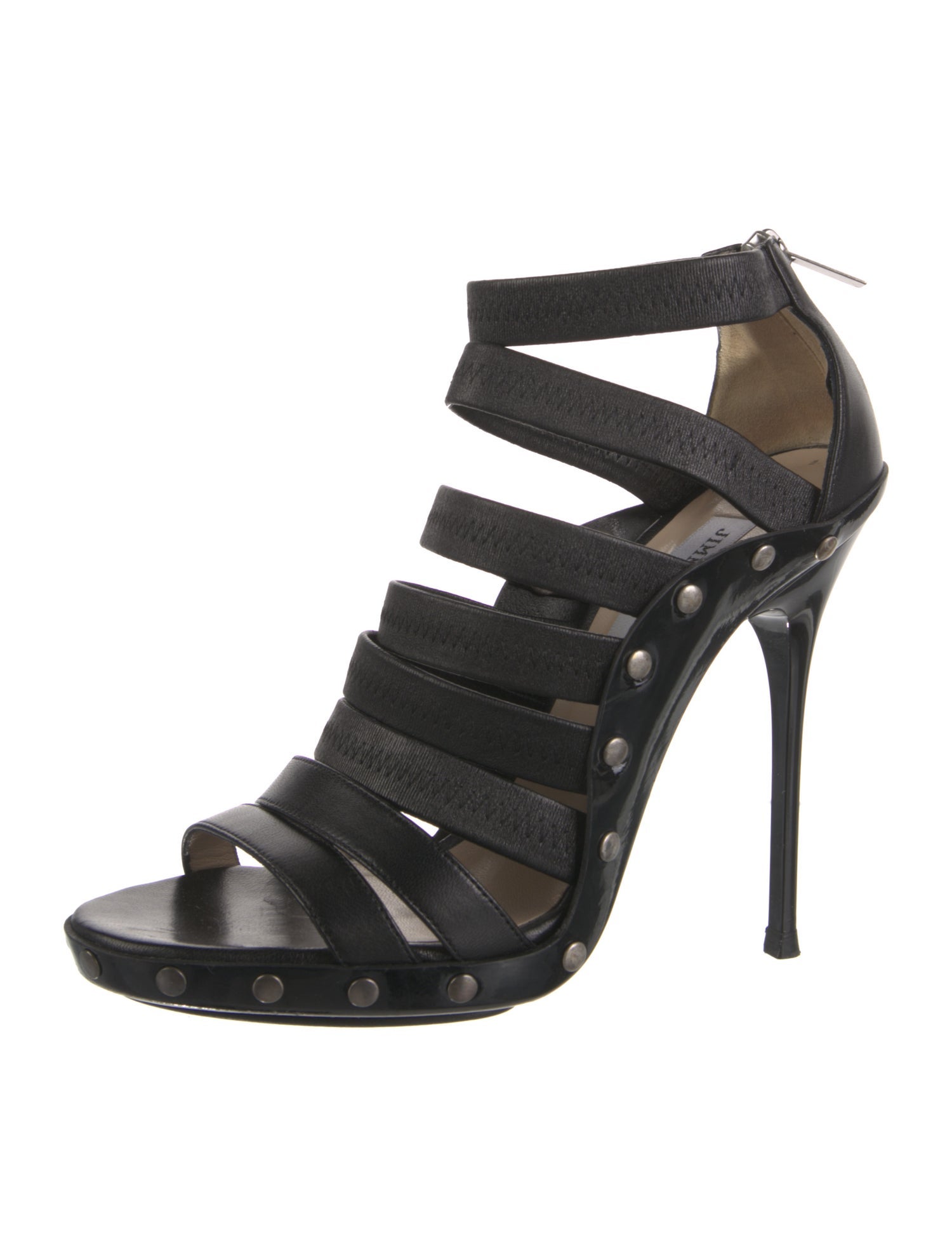 Jimmy Choo Leather Studded Accents Sandals