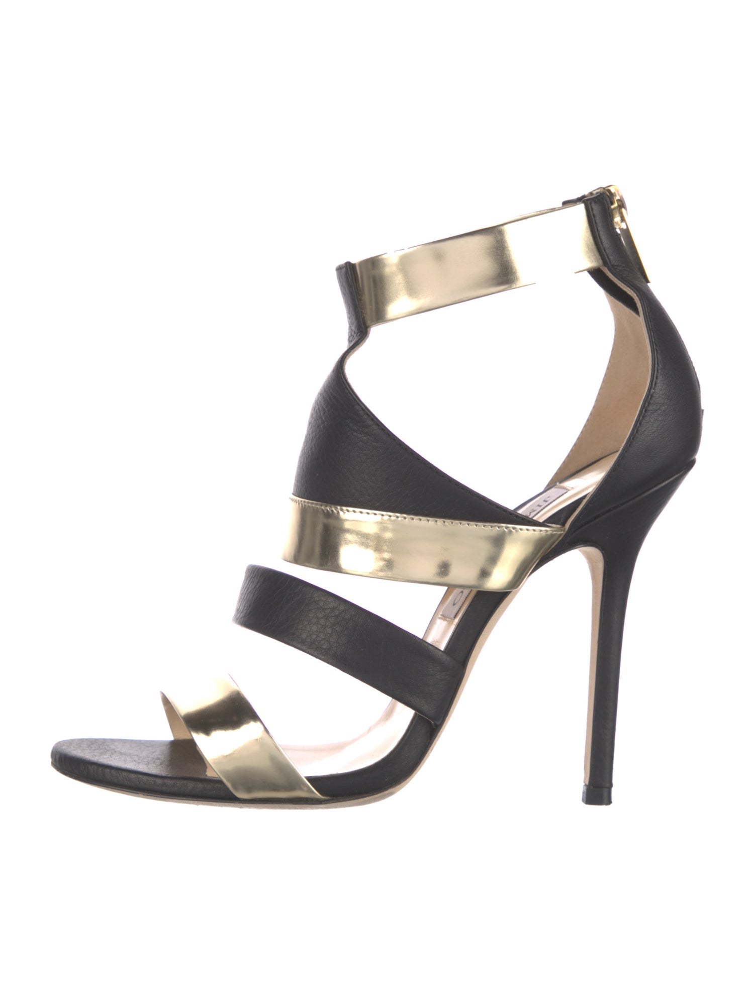 Jimmy Choo Leather Colorblock Pattern Gladiator Sandals