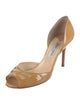 Jimmy Choo Patent Leather Leather Trim Embellishment D'Orsay Pumps