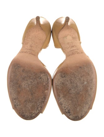 Jimmy Choo Patent Leather Leather Trim Embellishment D'Orsay Pumps