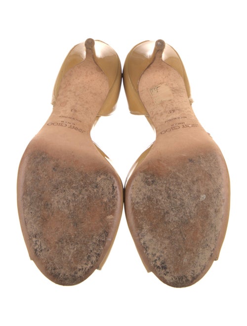 Jimmy Choo Patent Leather Leather Trim Embellishment D'Orsay Pumps