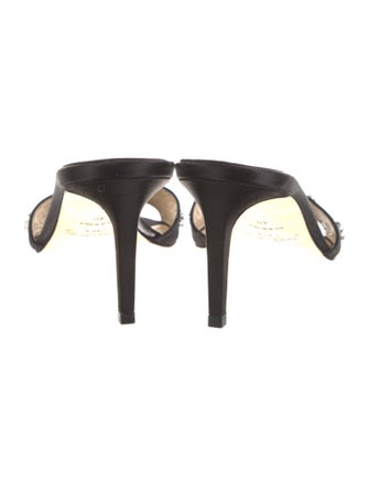 Jimmy Choo Satin Crystal Embellishments Slides