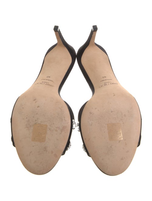 Jimmy Choo Satin Crystal Embellishments Slides