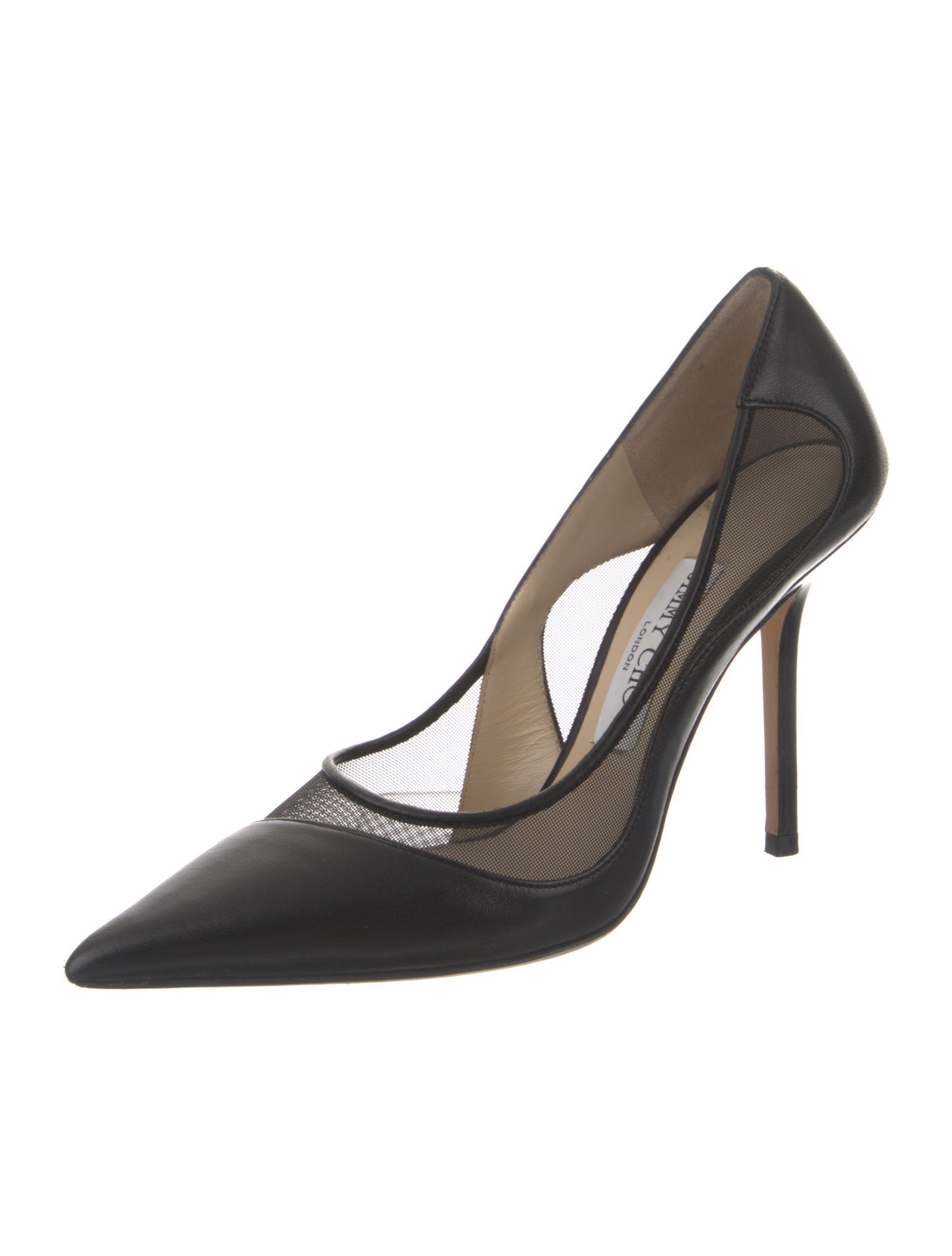 Jimmy Choo Leather Mesh Accents D'Orsay Pumps