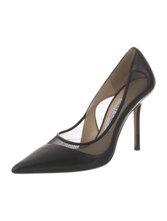 Jimmy Choo Leather Mesh Accents D'Orsay Pumps