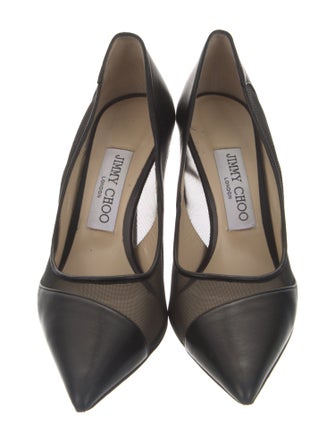 Jimmy Choo Leather Mesh Accents D'Orsay Pumps